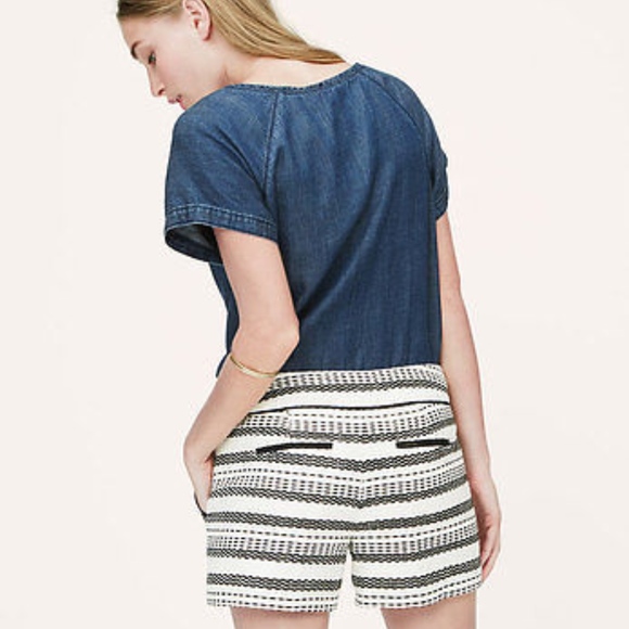 Loft Ann Taylor Riviera Stripe Woven Shorts - Picture 2 of 8